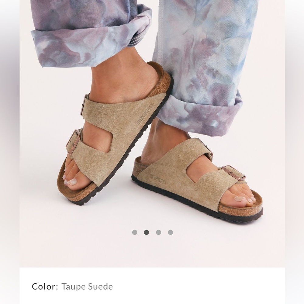 NWT Birkenstock Arizona Soft Footbed Sandals | Taupe Suede | Size 8-8.5 (39)